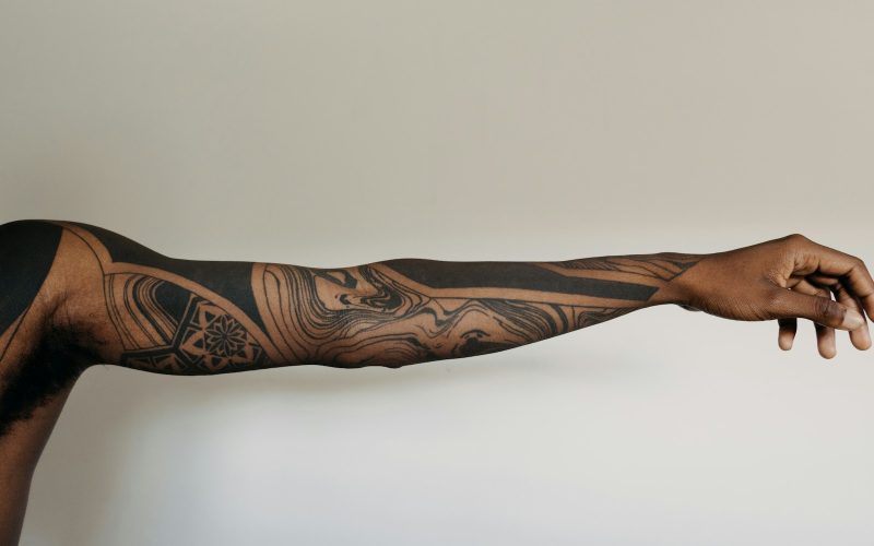 black and brown tribal tattoo